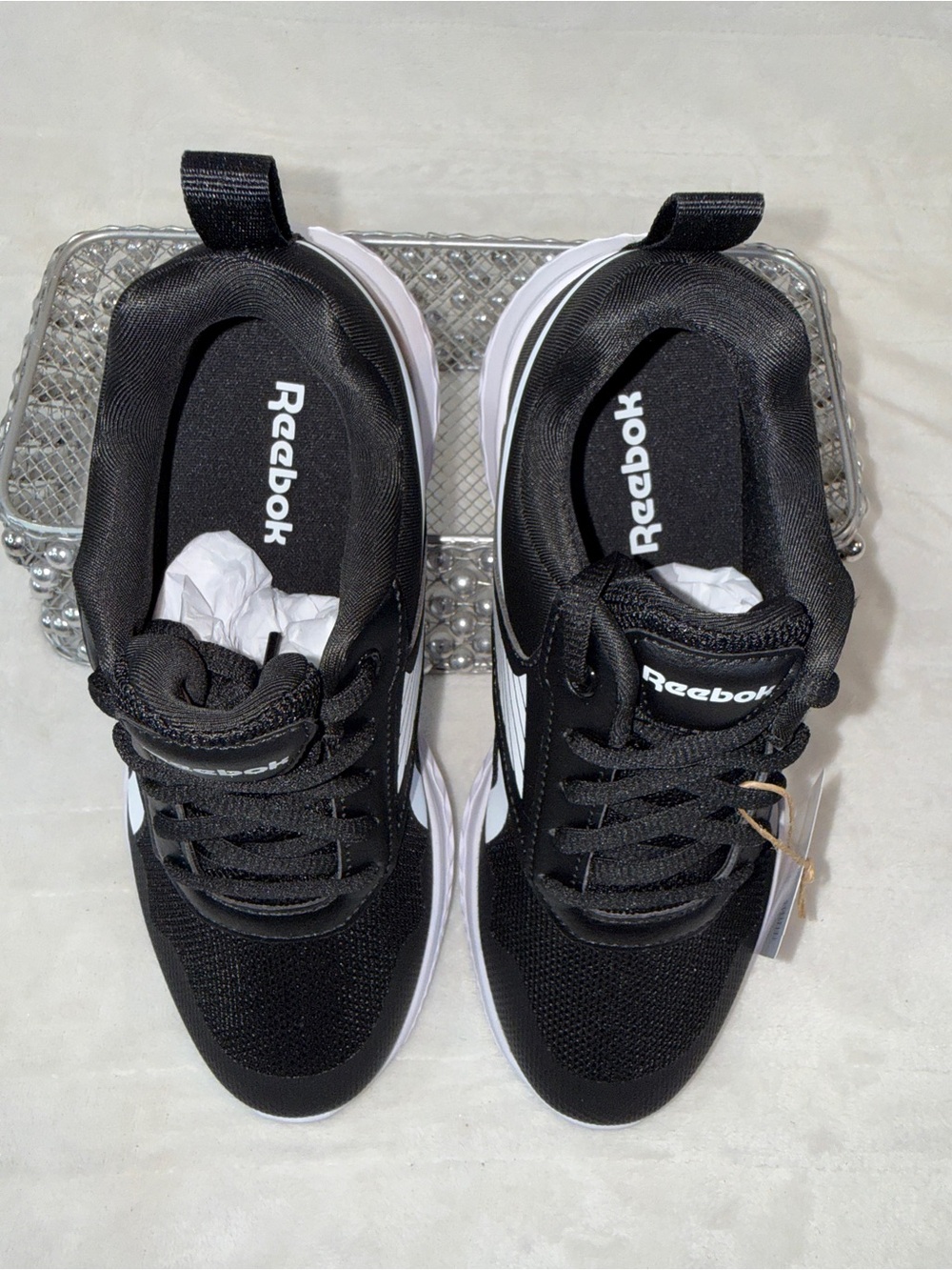 Reebok Rush Runner 5 Black White Kids Youth 3 Women’s 4.5 100237345 NWT - Picture 10 of 14